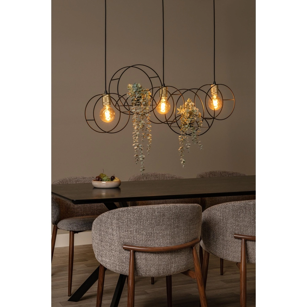 Unieke hanglamp Circle 3-lichts zwart Lucide 5411212211910