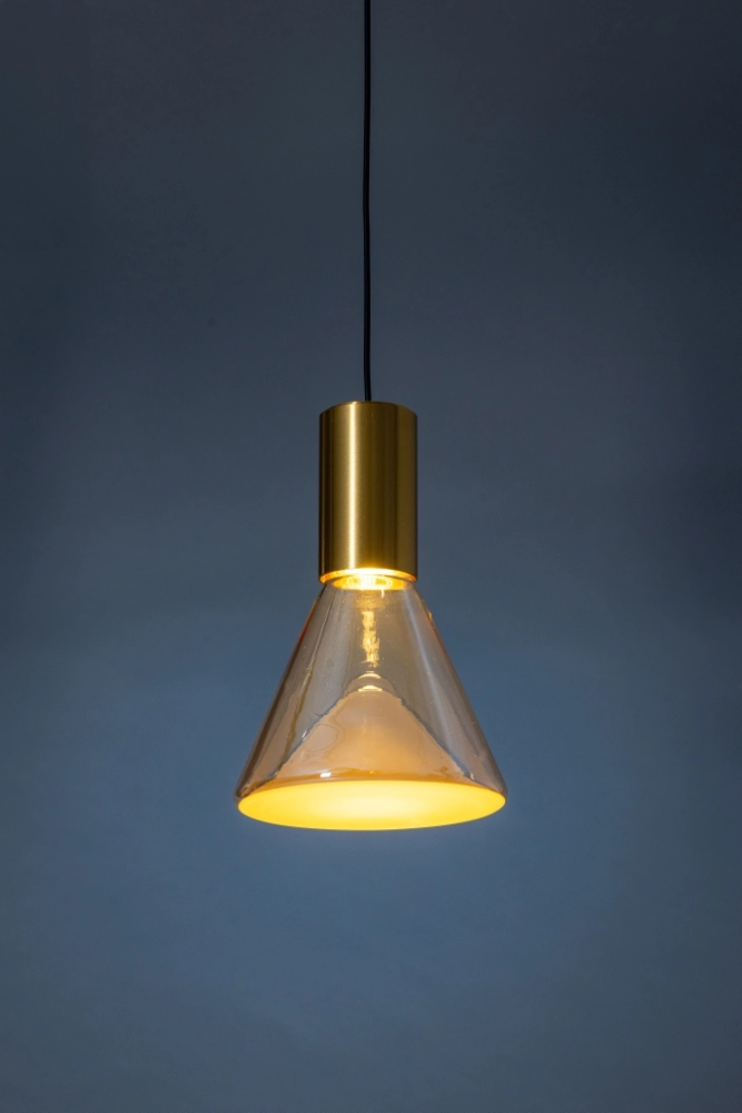 9-lichts eettafellamp Lisa goud met amber glas ETH 8720195310211