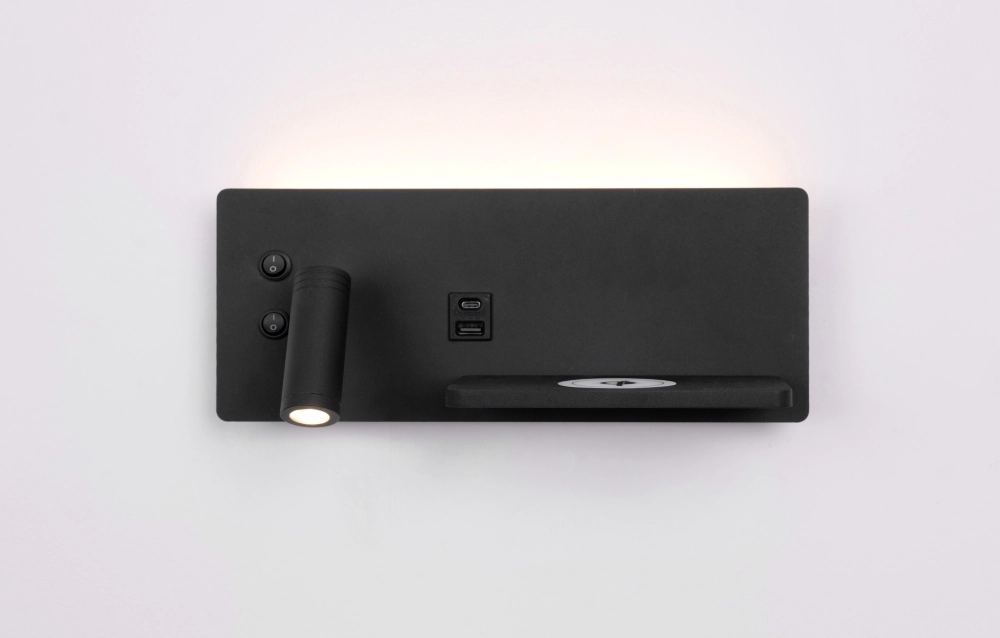 Bedlampje Charge links zwart met draadloze oplader Artdelight 8720701103672