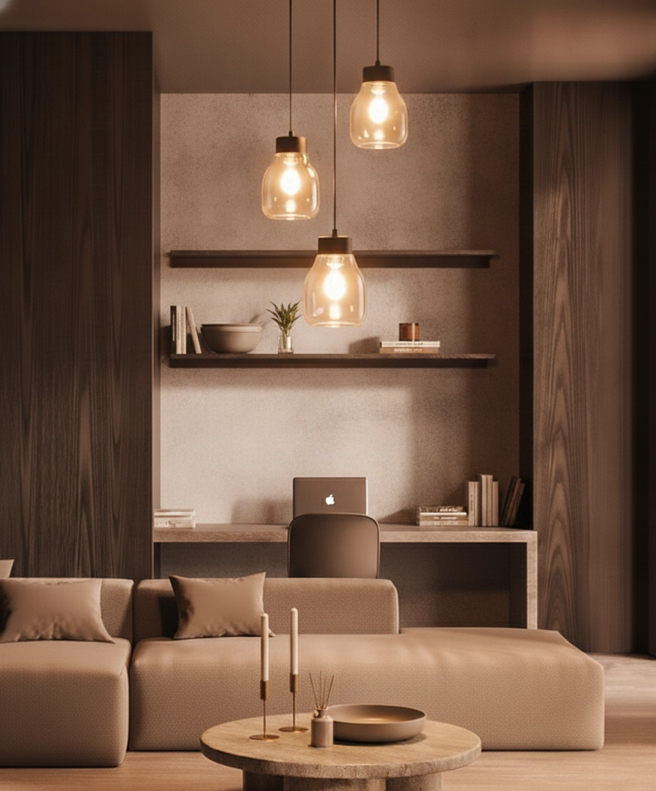 Hanglamp Blacu 3-lichts zwart rond