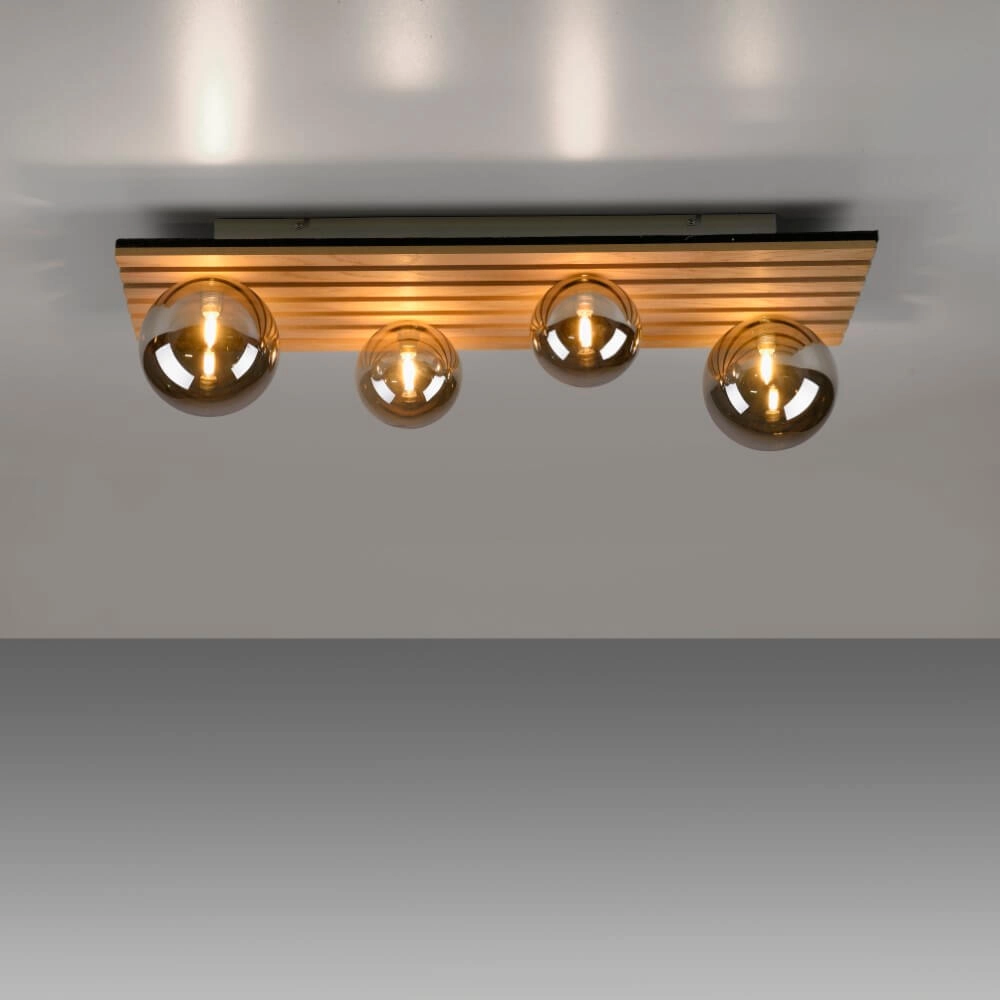 Houten plafondlamp Green Stika rechthoekig Just Light 4043689004248