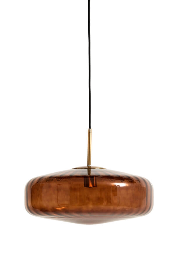 Hanglamp Pleat goud met bruin Ø 40cm Light & Living 8717807687816