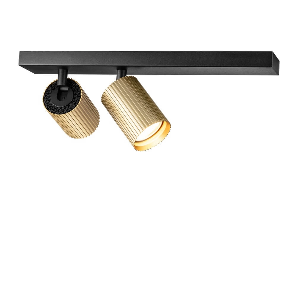 Ceiling spotlight Onis 2-light - gold with black Lyora 4255805301876