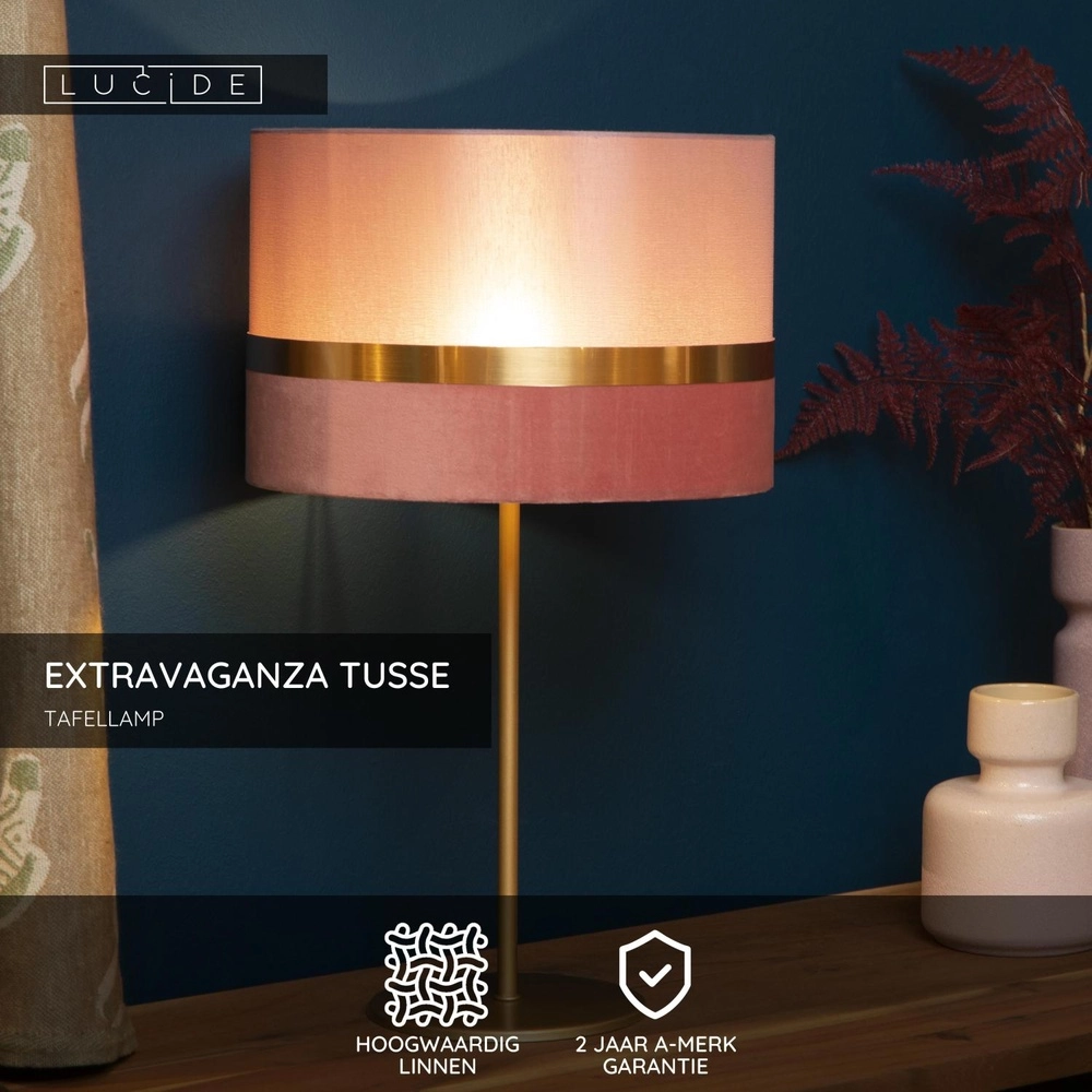 Design tafellamp Extravaganza Tusse roze Ø 30cm Lucide 5411212105660