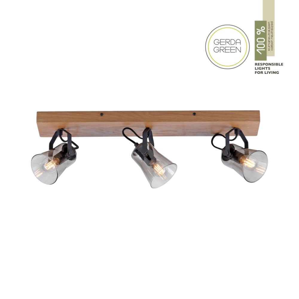 Plafondlamp Green Langstrom hout 3-lichts Just Light 4043689994884