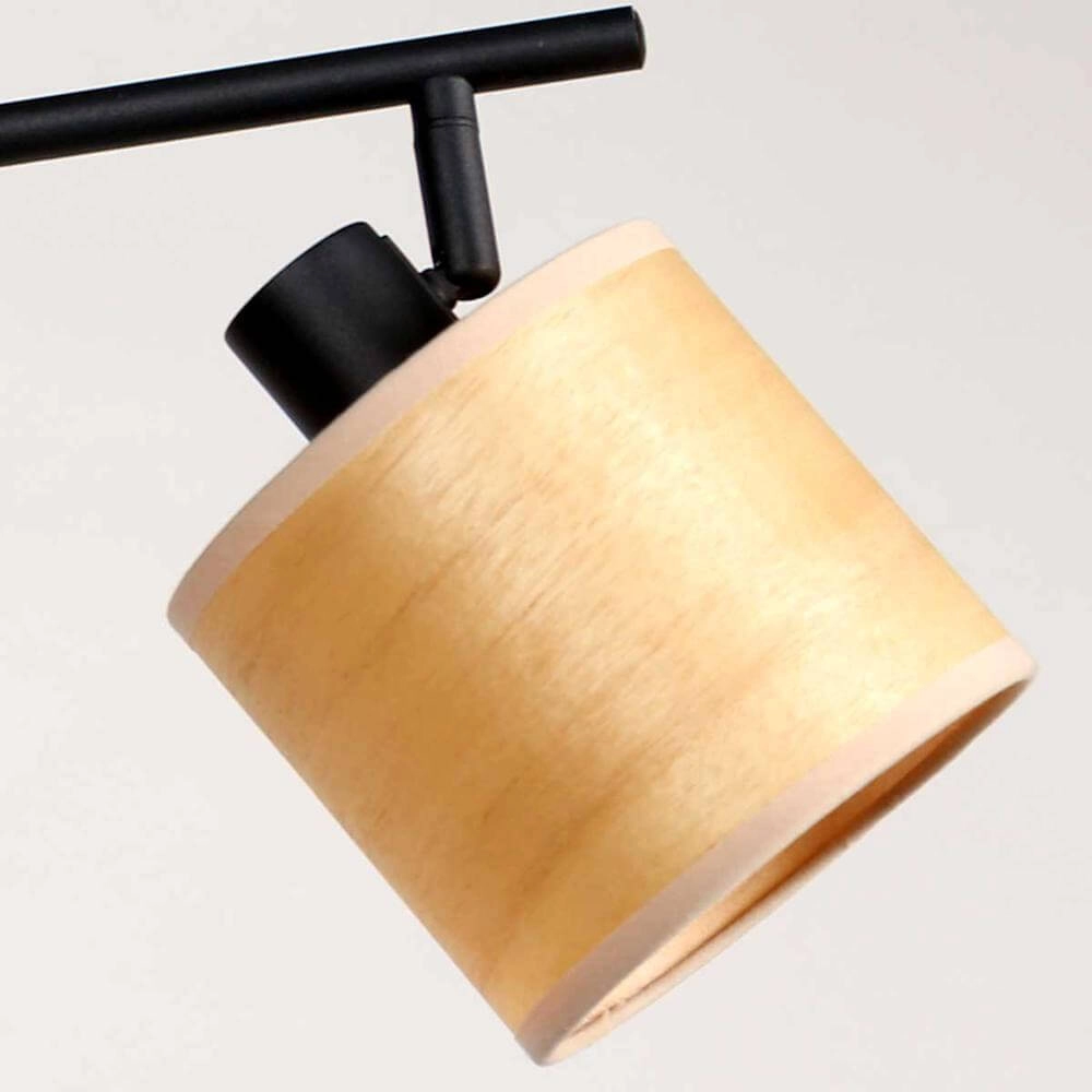 Plafondlamp Bambus zwart met bamboe 4-lichts Steinhauer 8712746171433