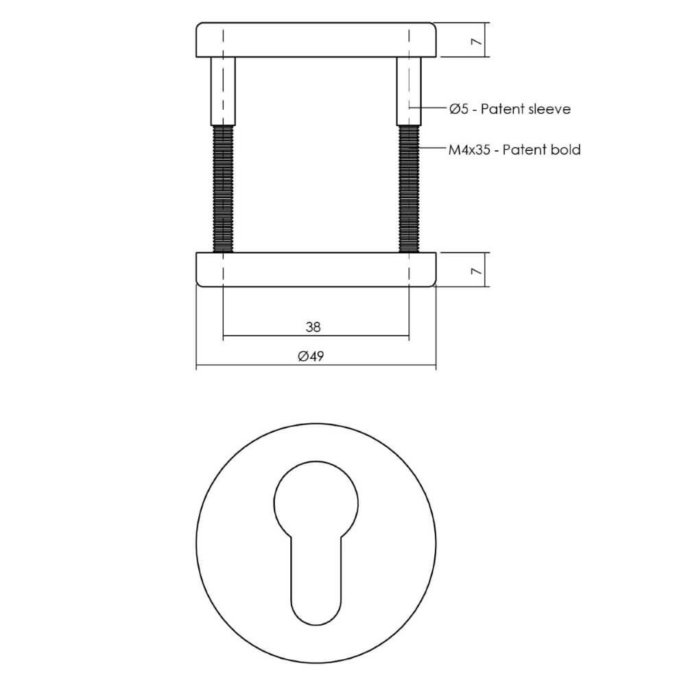 Cilinderrozet rond Tira antraciet Intersteel 8714186551035