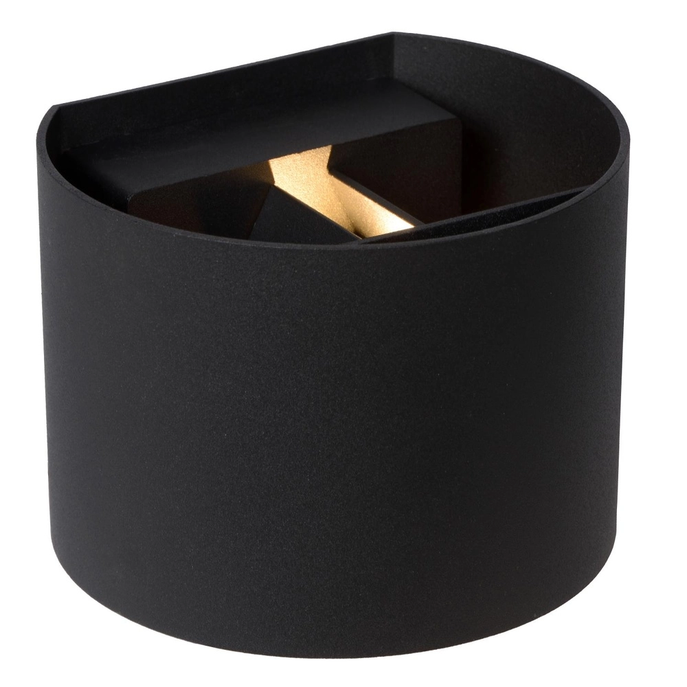 Vierkante wandspot Axi 2 x 3,5W IP54 zwart Lucide 5411212690029