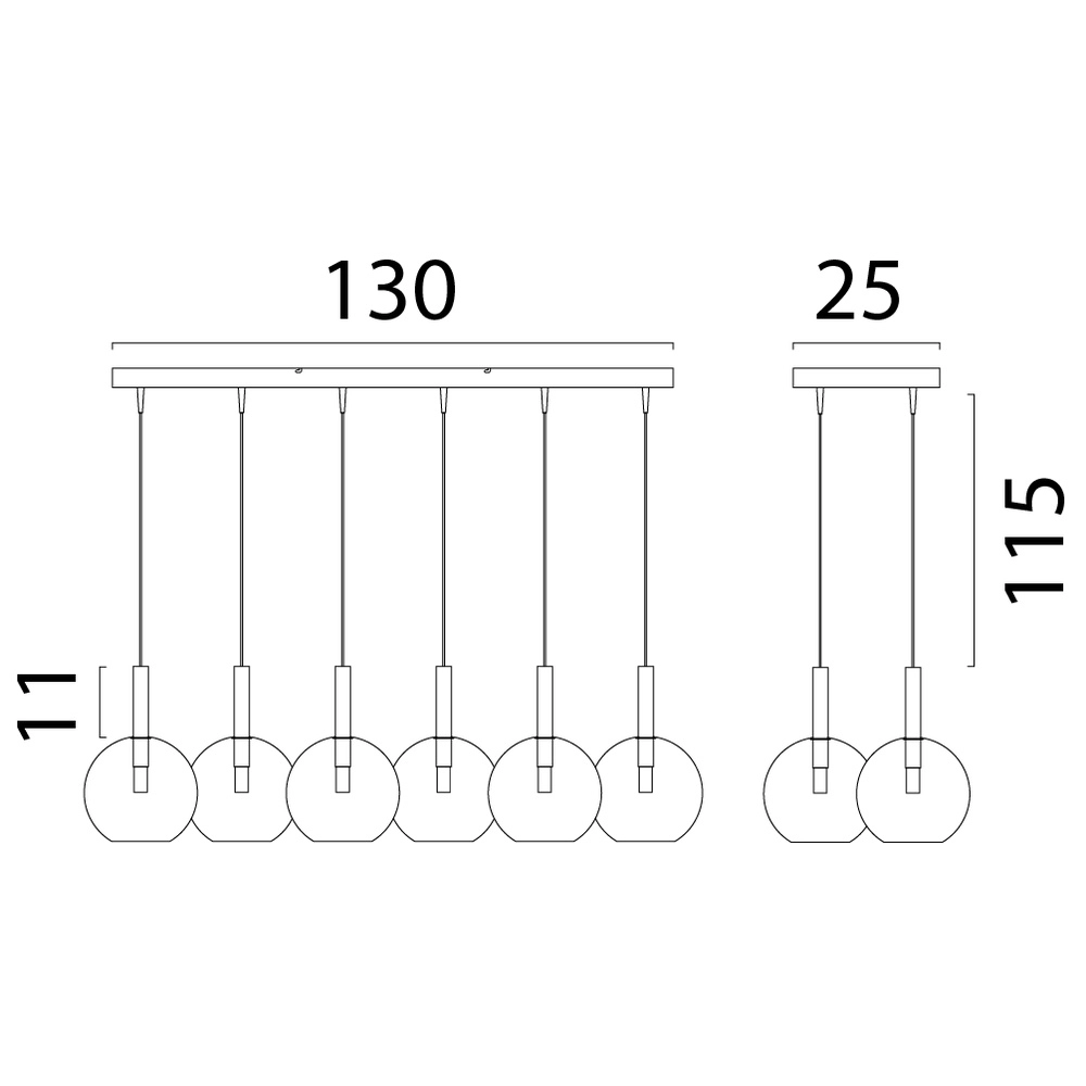 6L hanglamp Ø 17cm Lido Ball met helder glas Masterlight 8718121335292