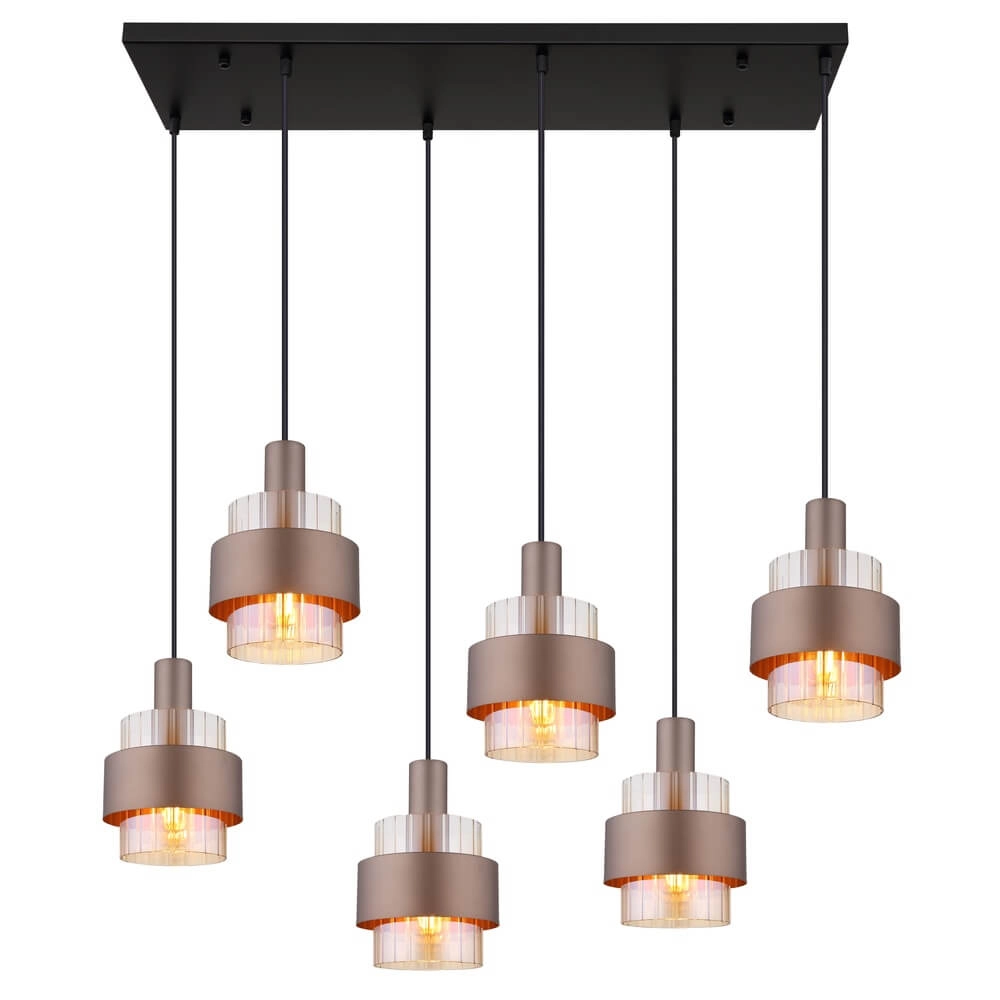 Hanglamp Milley brons 6-lichts Globo 9007371471676