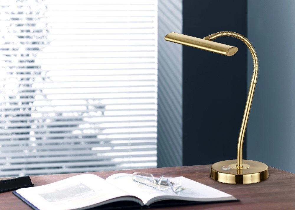 Led bureau leeslamp Curtis messing mat Trio 4017807275339