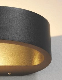 Buitenlamp up/down Sharp zwart met goud Artdelight 8719831734092