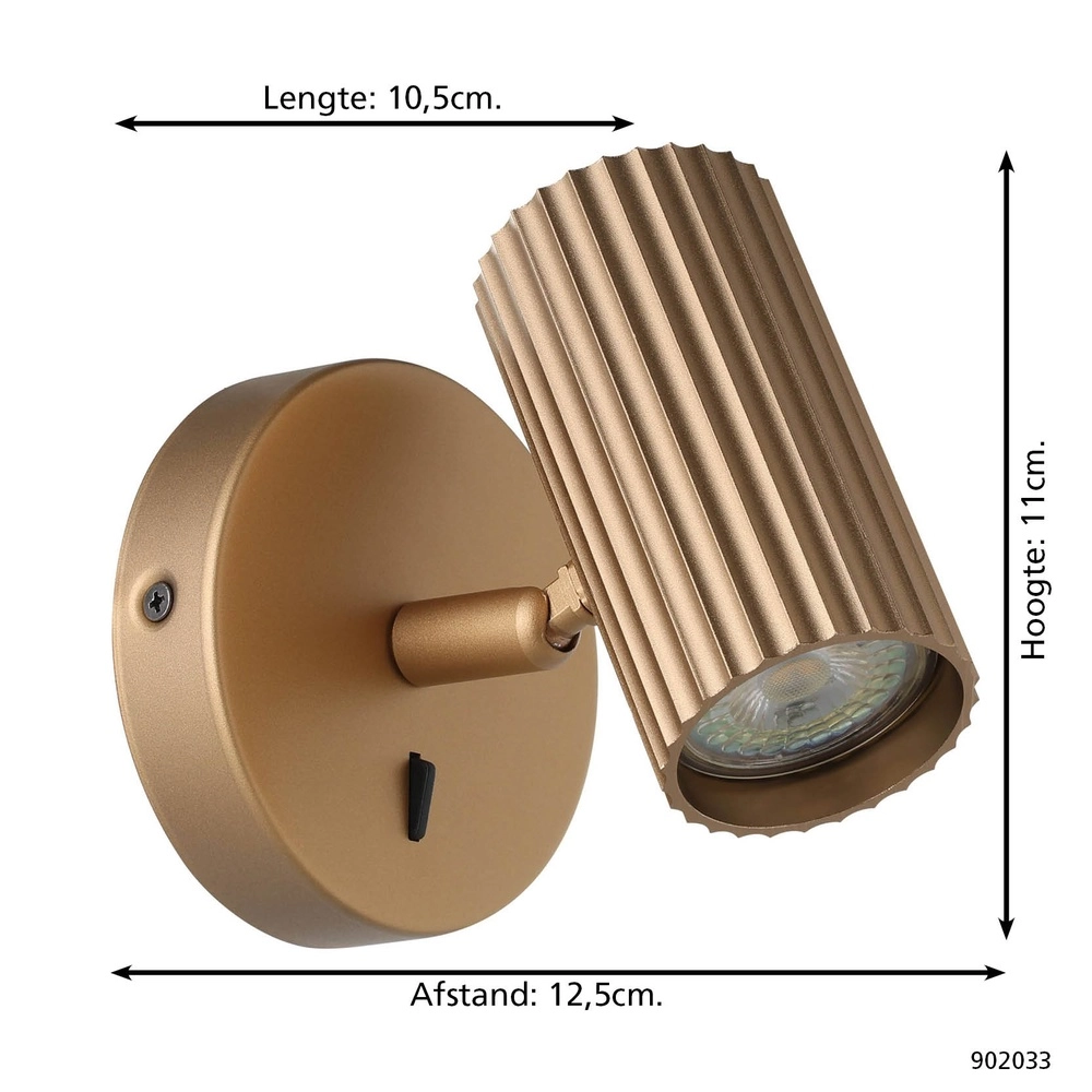 Opbouwspot Portillo enkel goud Eglo 9008606360543
