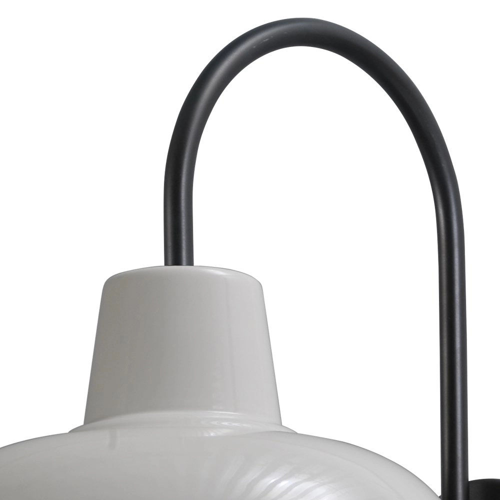 Retro witte muurlamp Industria 33cm zwart met witte kap Masterlight 8718121235783