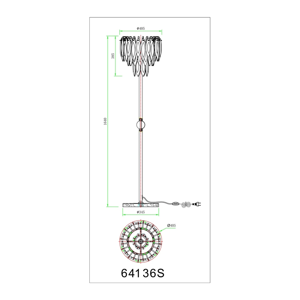 Vloerlamp Elinor goud Globo 9007371546961