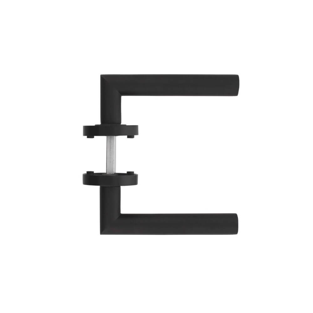 Strakke deurklink Bastian op rozet zwart Intersteel 8714186470626