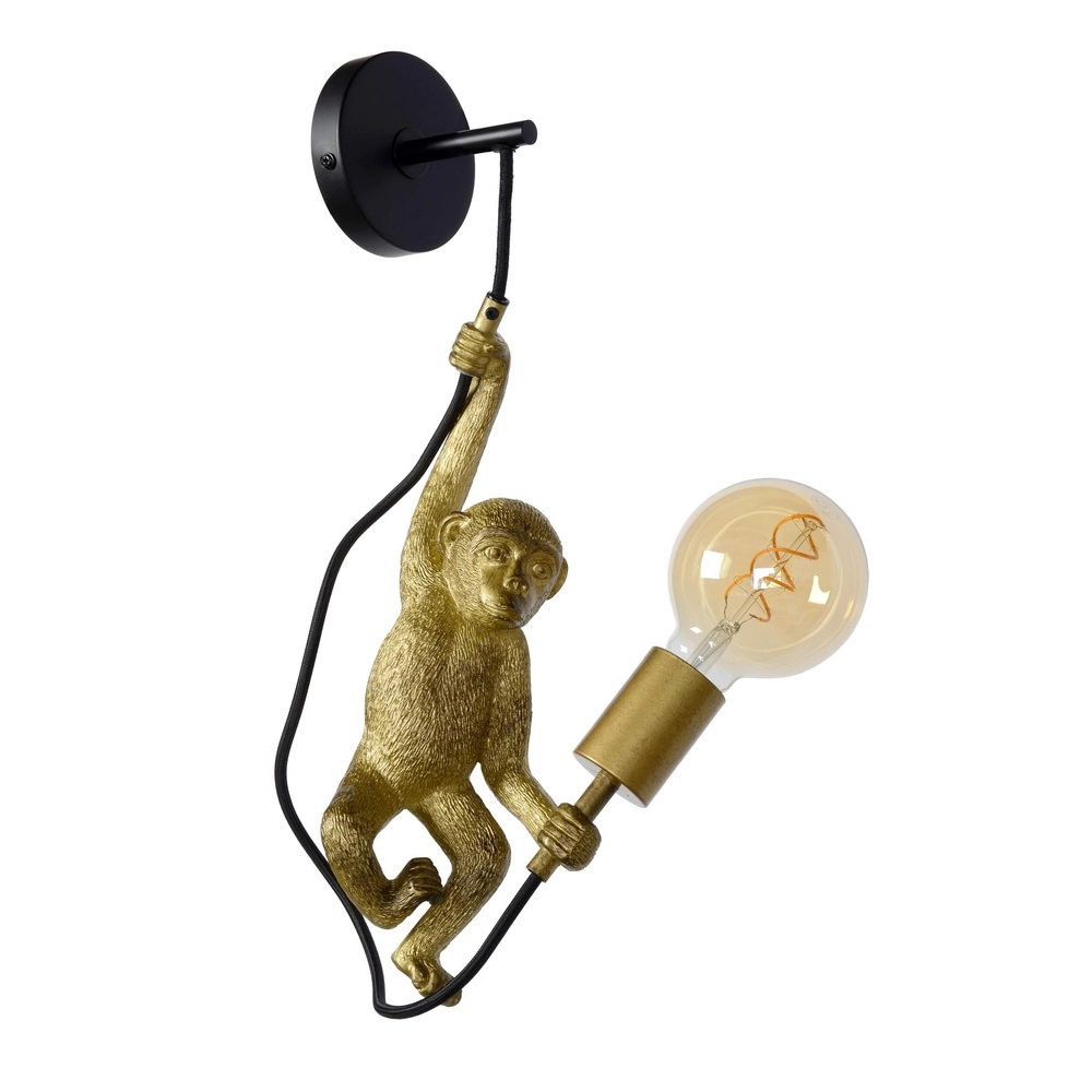 Wandlamp Extravaganza Chimp aapje zwart met goud