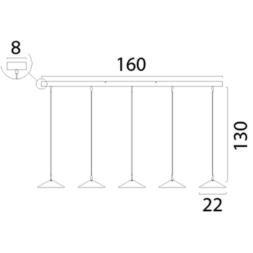 5-lichts hanglamp Ceppo cacao bruin Ø 22cm Masterlight 8718121358512