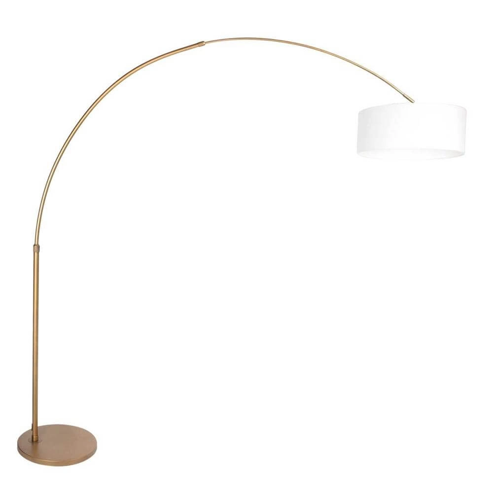 Booglamp Sparkled Light brons met witte kap Ø 45cm