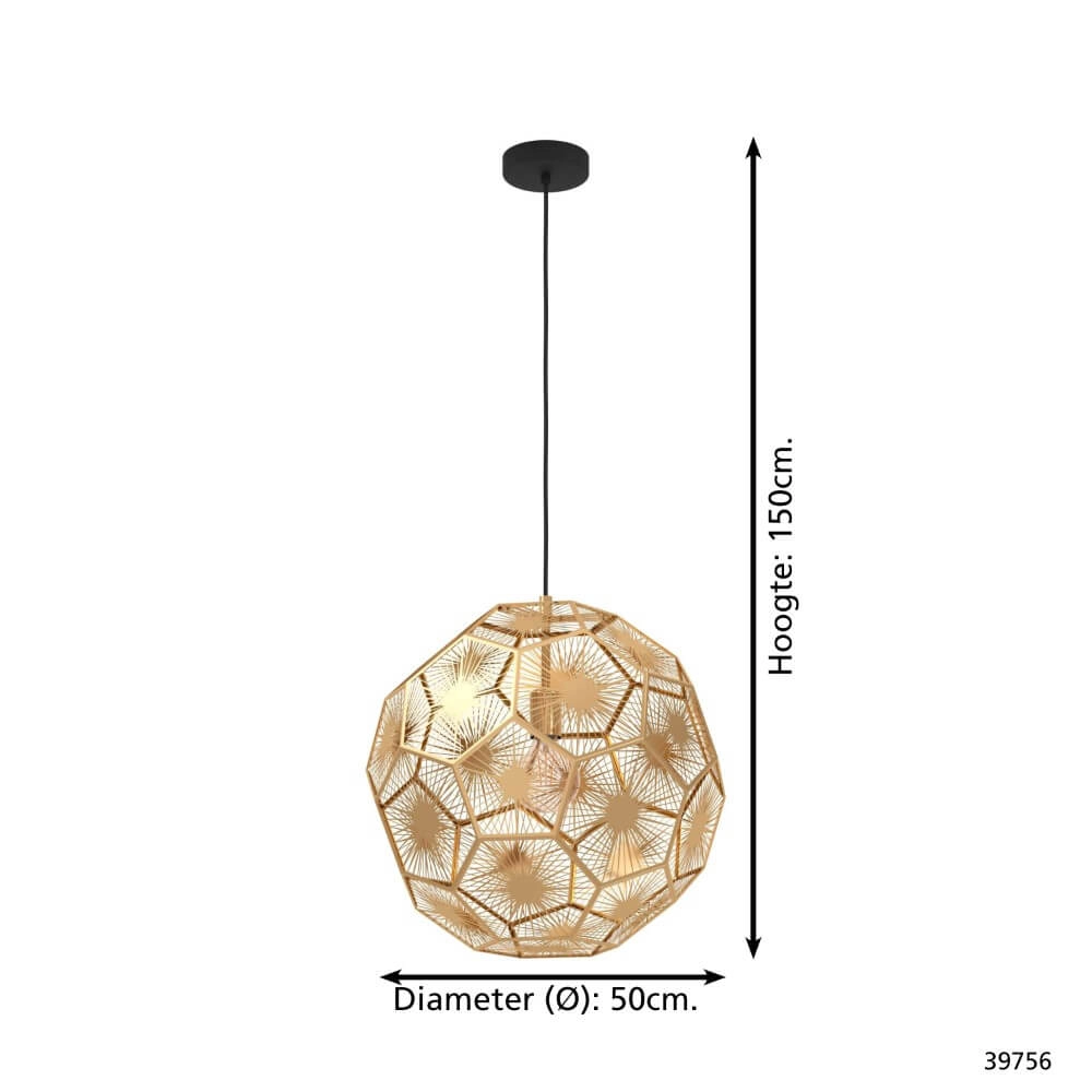 Gouden design hanglamp Skoura Ø 50cm Stars of Light 9002759397562