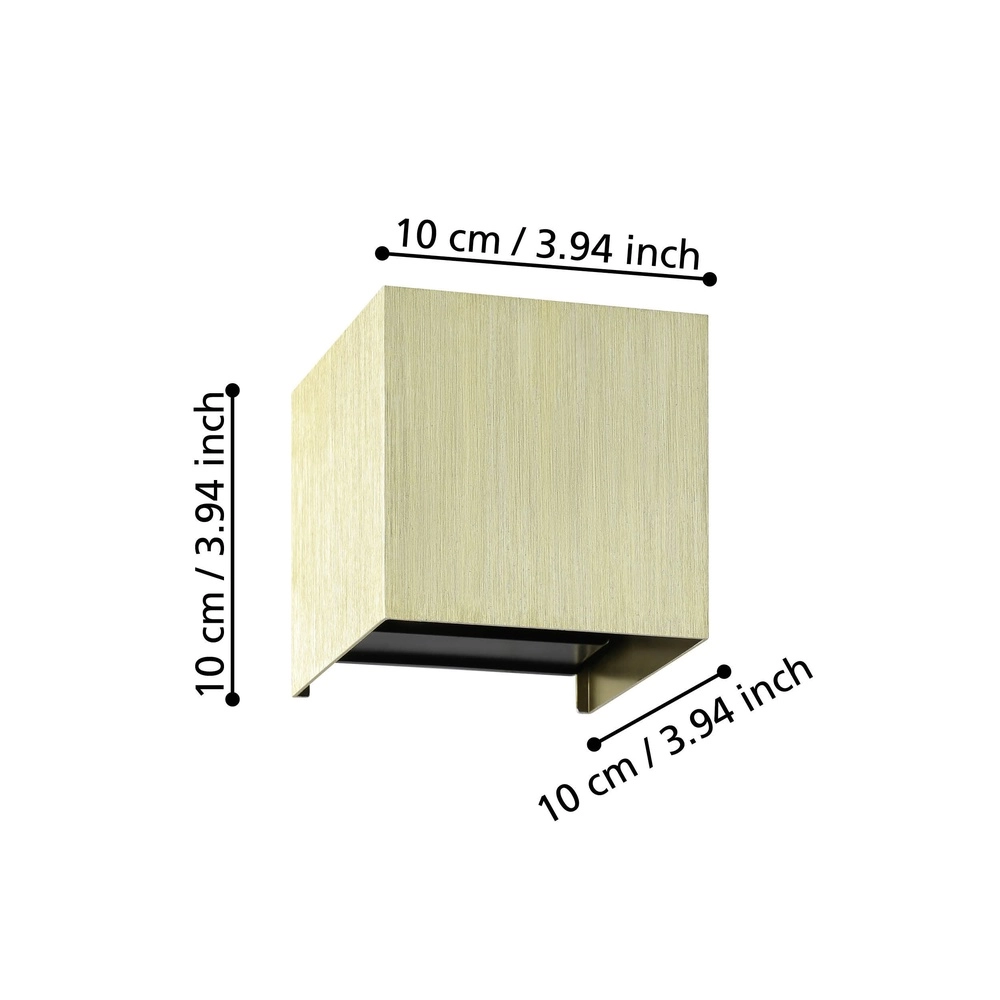 Led wandspot Valmontone up & down - geborsteld goud Eglo 9008606315987