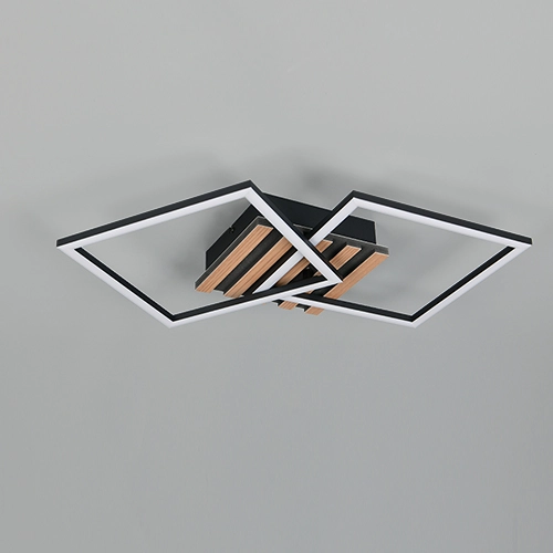 Moderne plafondlamp Zaro zwart 59,5cm Trio 4017807685961