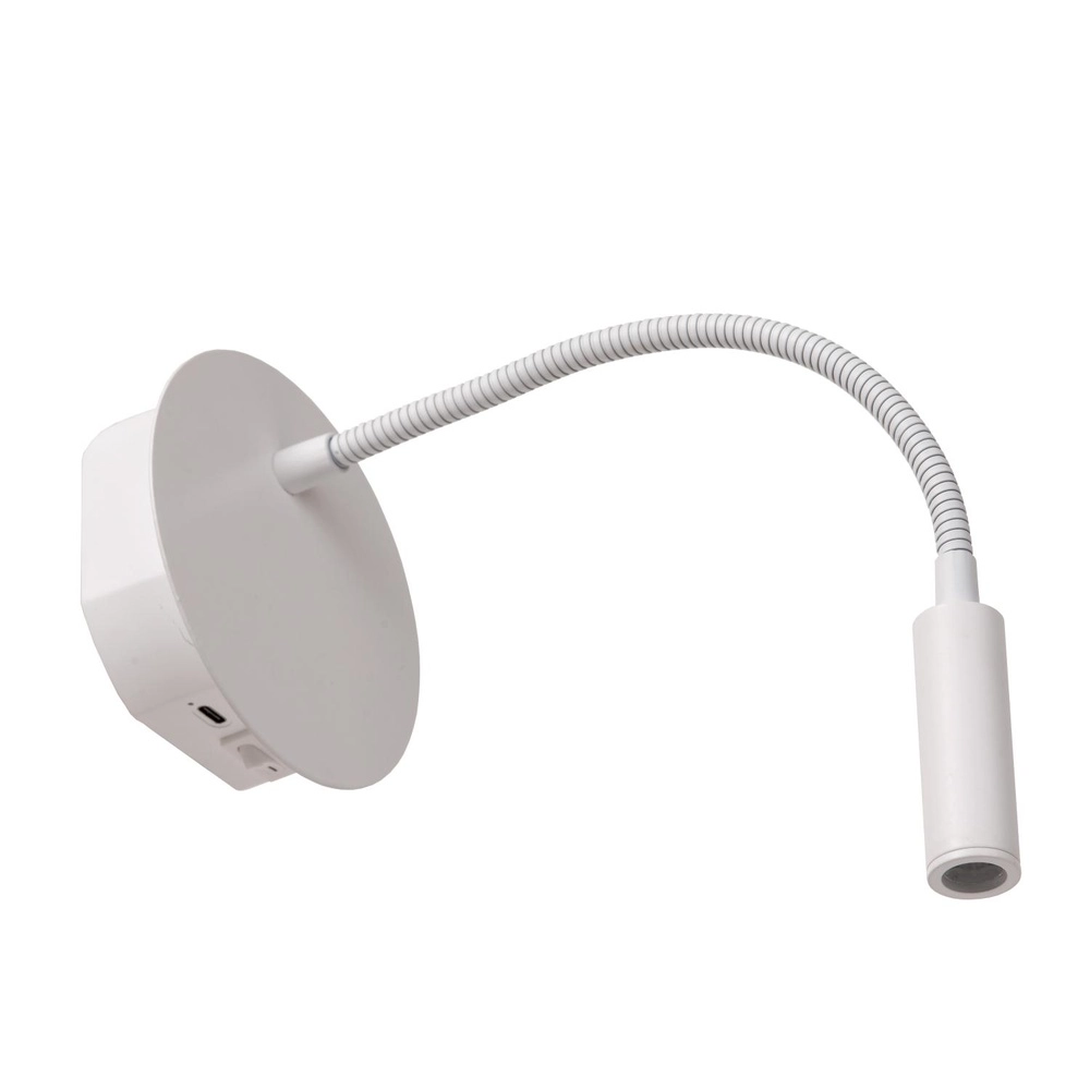 Oplaadbare wandlamp Jolijn bedlampje wit Lucide 5411212771391