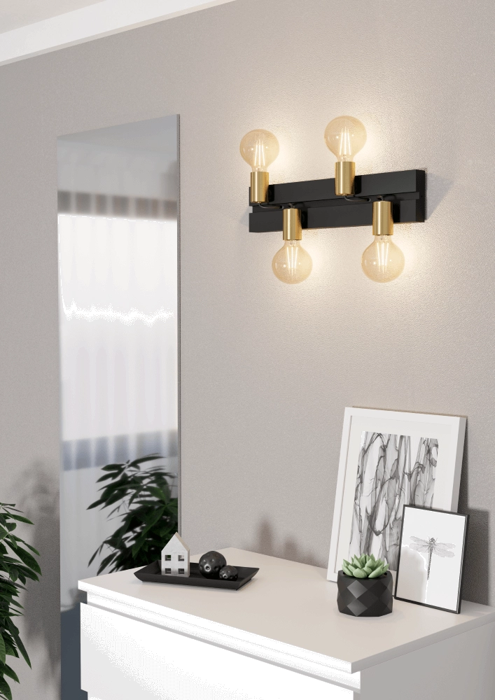 Zwarte plafondlamp Macchione Eglo 9008606244393