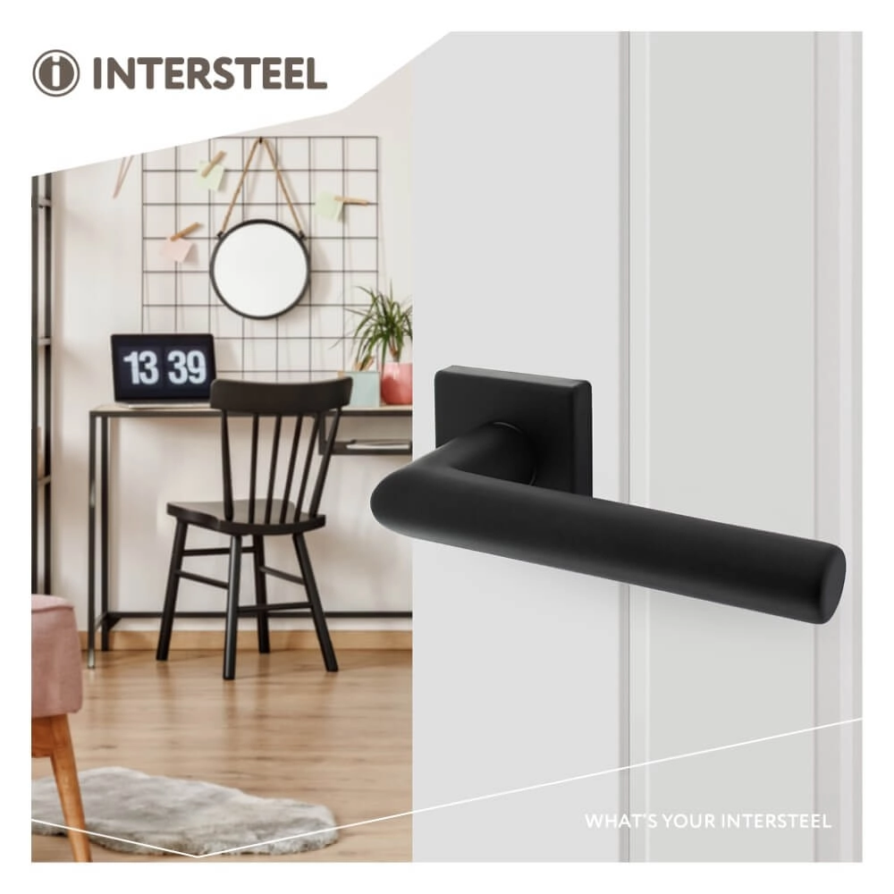 Deurklink Broome aluminium zwart vierkant Intersteel 8714186505281