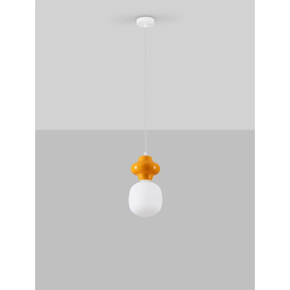 Hanglamp Clio S oranje keramiek Lyora 5212017461216