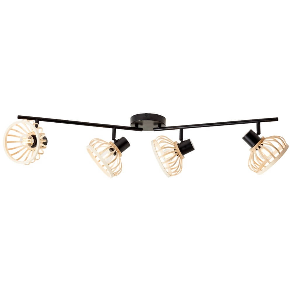 Houten plafondlamp Norah 4-lichts Brilliant 4004353409547