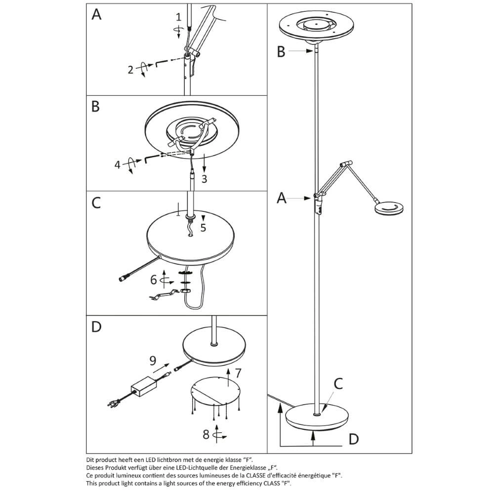 Zwart led leeslamp Soleil Steinhauer 8712746147445