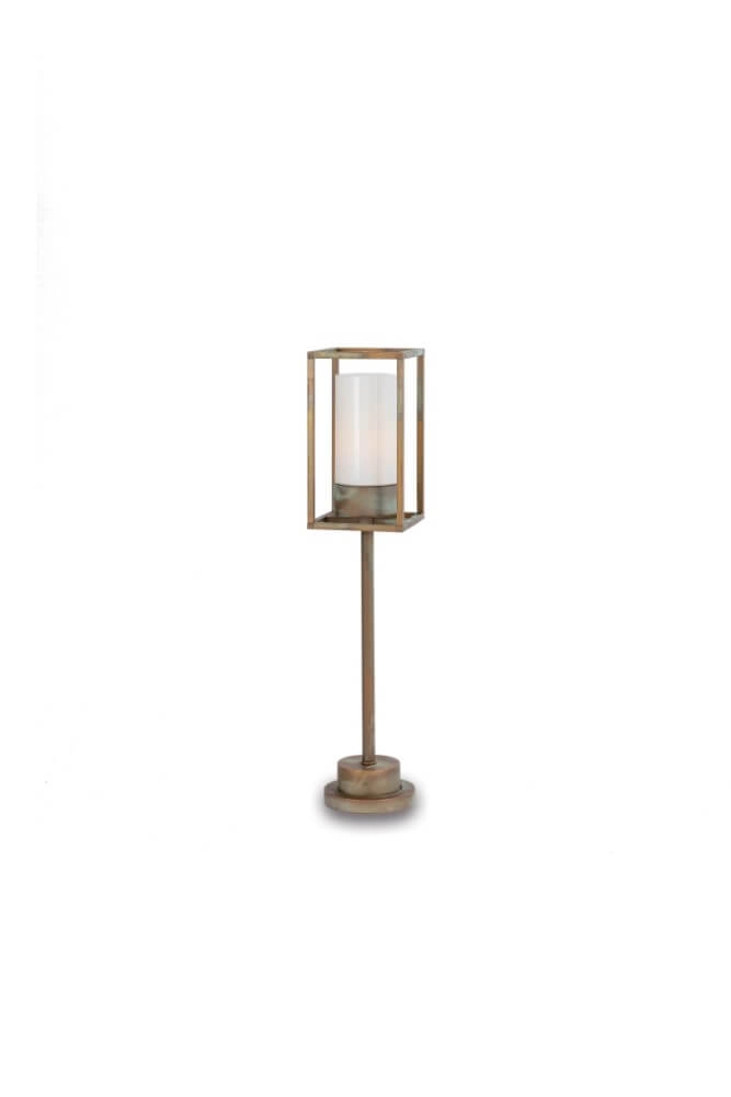 Staande lamp Cubic3 L - wit glas