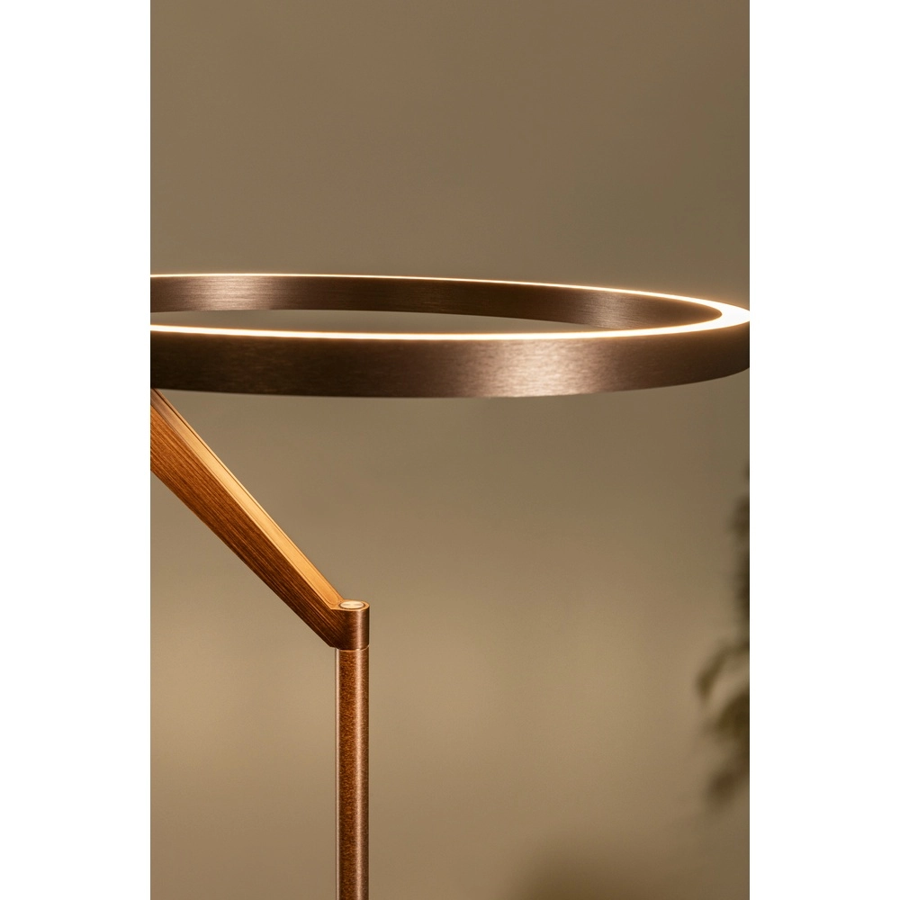 Strakke vloerlamp met leeslamp Applause geborsteld roodkoper - led Premium by Lucide 5411212221872