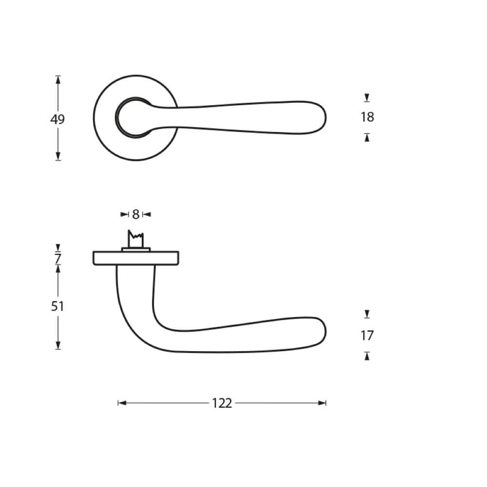 Klassieke deurklink Jupiter mat chroom Intersteel 8714186056004