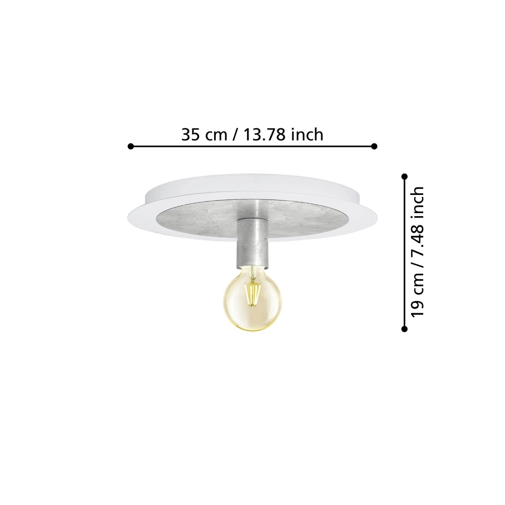 Unieke plafondlamp Passano wit en zilver enkel Eglo 9002759974947