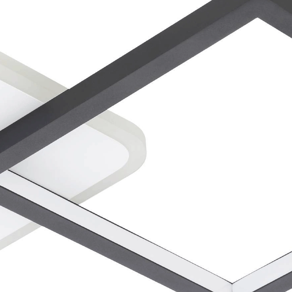 Instelbare led plafondlamp Gafares vierkant - zwart Eglo 9008606241026