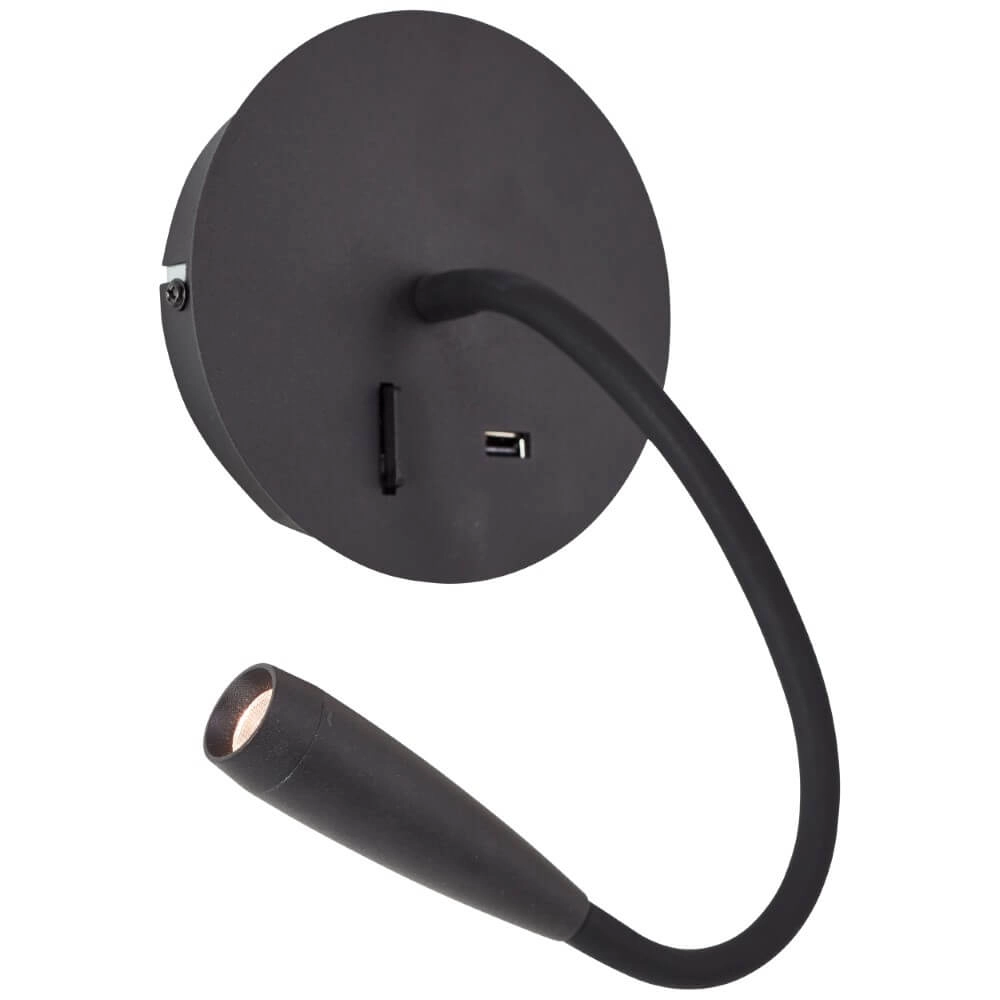 Flexibele wandlamp Jutta zwart Brilliant 4004353425820