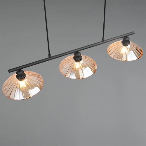 Klassieke hanglamp Eluna 3-lichts zwart Trio 4017807682502