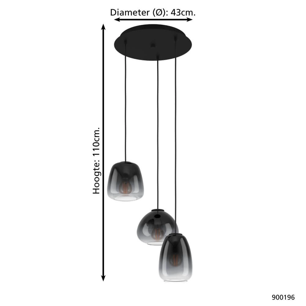 Vide hanglamp Aguilares met glas Eglo 9008606235568