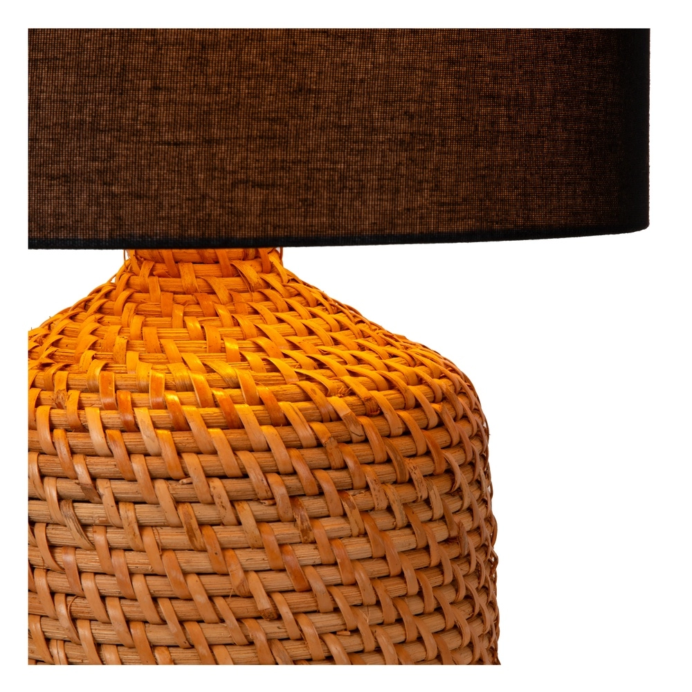 Schemerlamp Arrah Ø 35cm - zeegras met zwarte kap Premium by Lucide 5411212106124