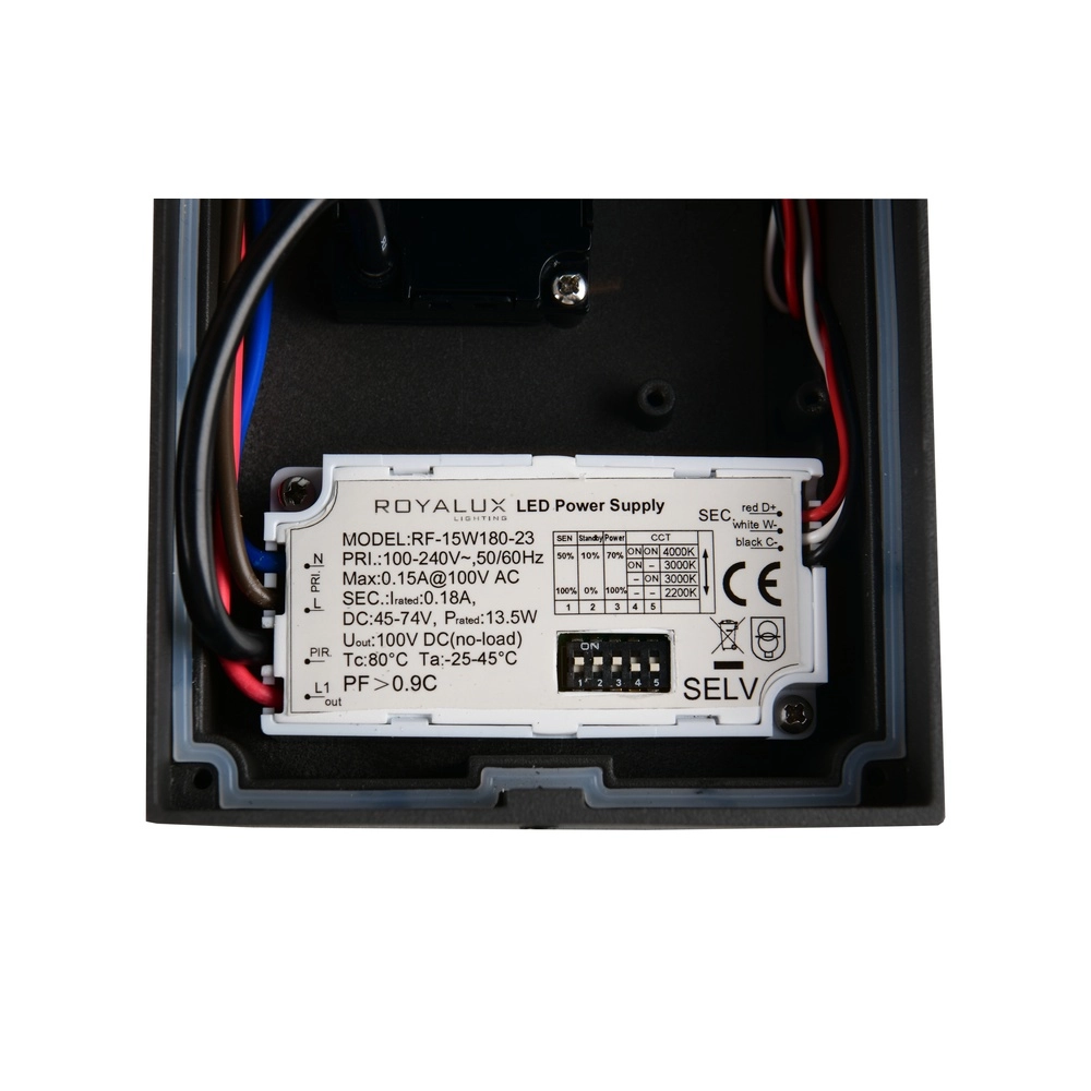 Moderne wandlamp Ravi antraciet met sensor Trio 4017807686890