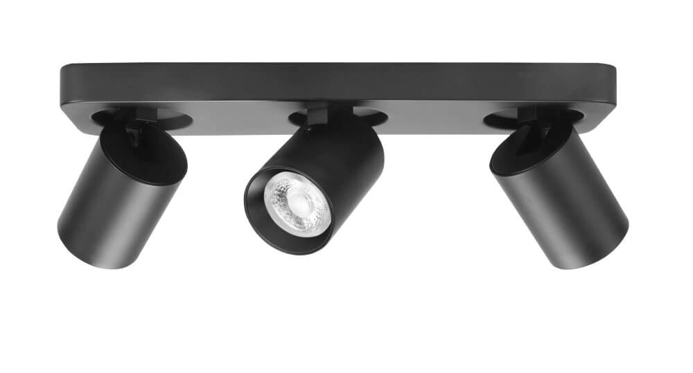 Triple opbouwspot Oliver mat zwart Triple opbouwspot Oliver mat zwart
