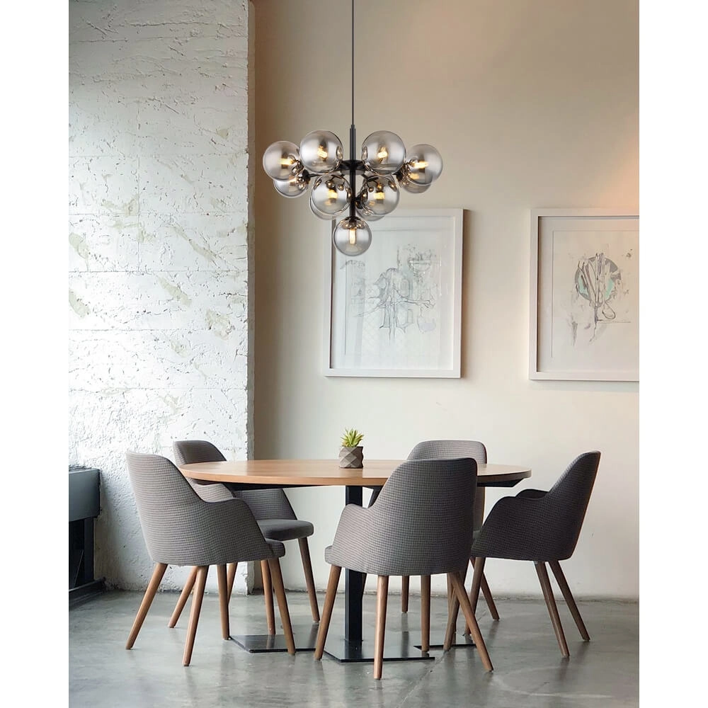 Zwarte hanglamp Grappy 13-lichts Globo 9007371459117