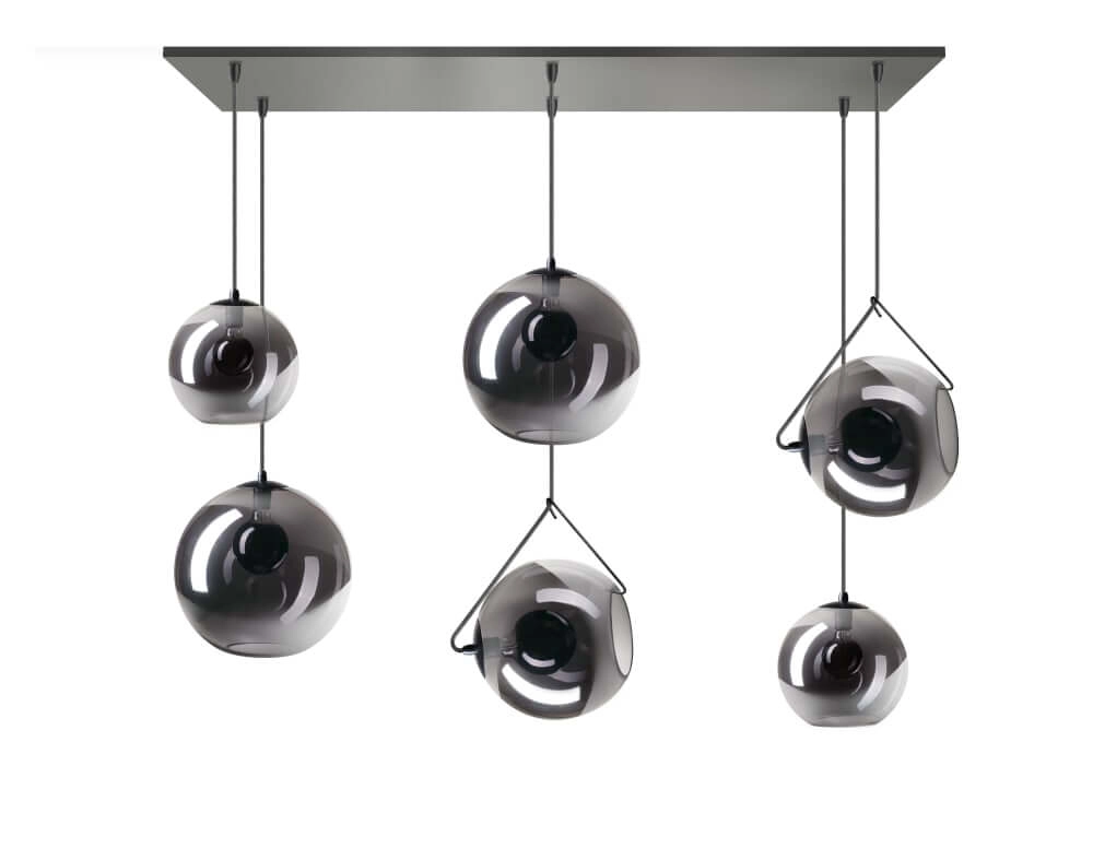 6-lichts glazen hanglamp Orb ETH 8720195300670