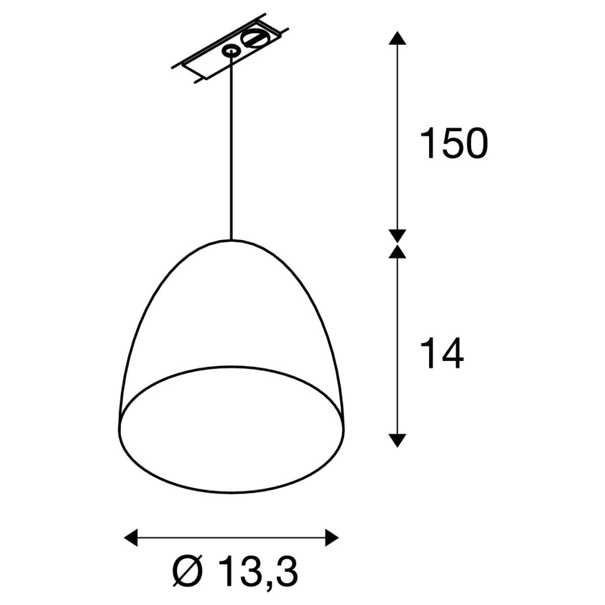 Railhanglamp Para Cone 14 1-fase wit SLV 4024163148498