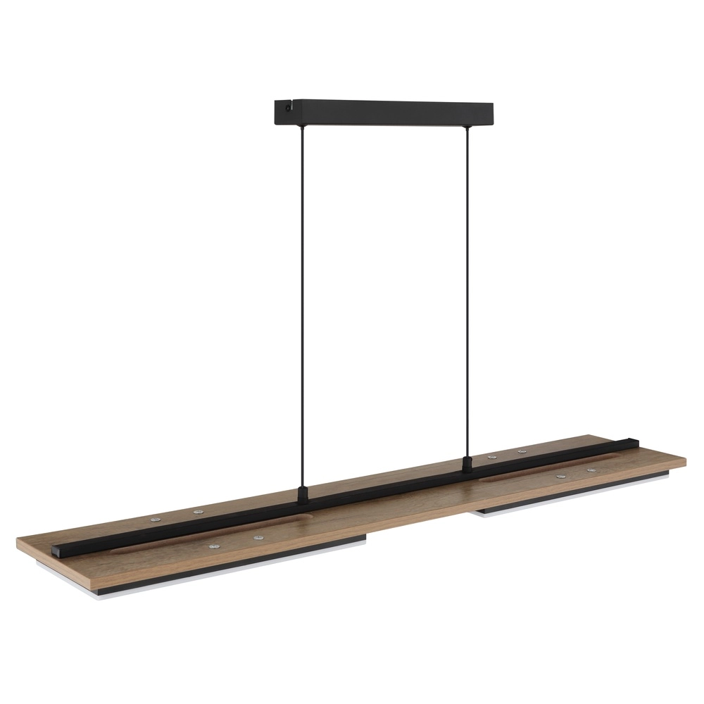 Design plafondlamp Bruce zwart met hout Globo 9007371592111