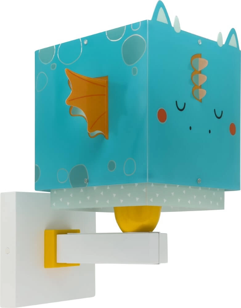 Design wandlamp Little Dragon blauw met wit