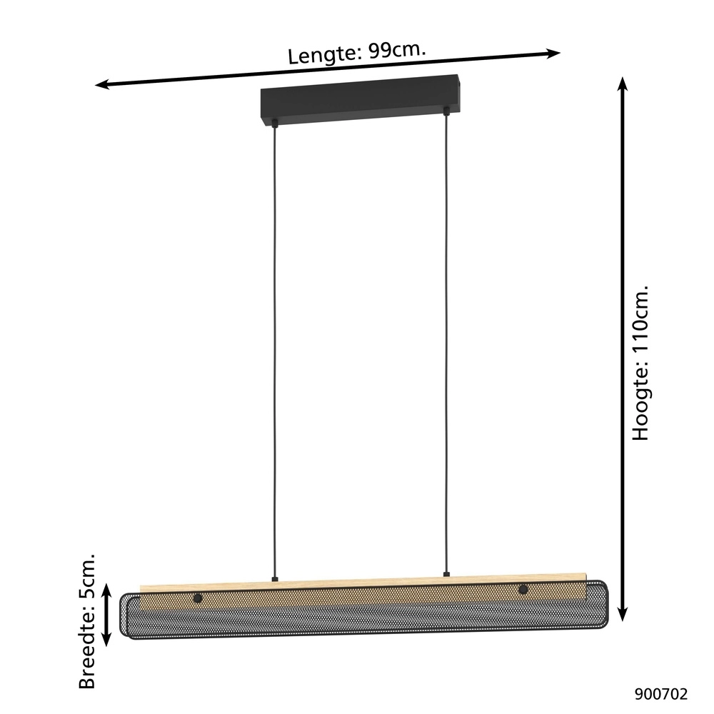 Slimme hanglamp Kokomo-Z met landelijke look Eglo 9008606262090