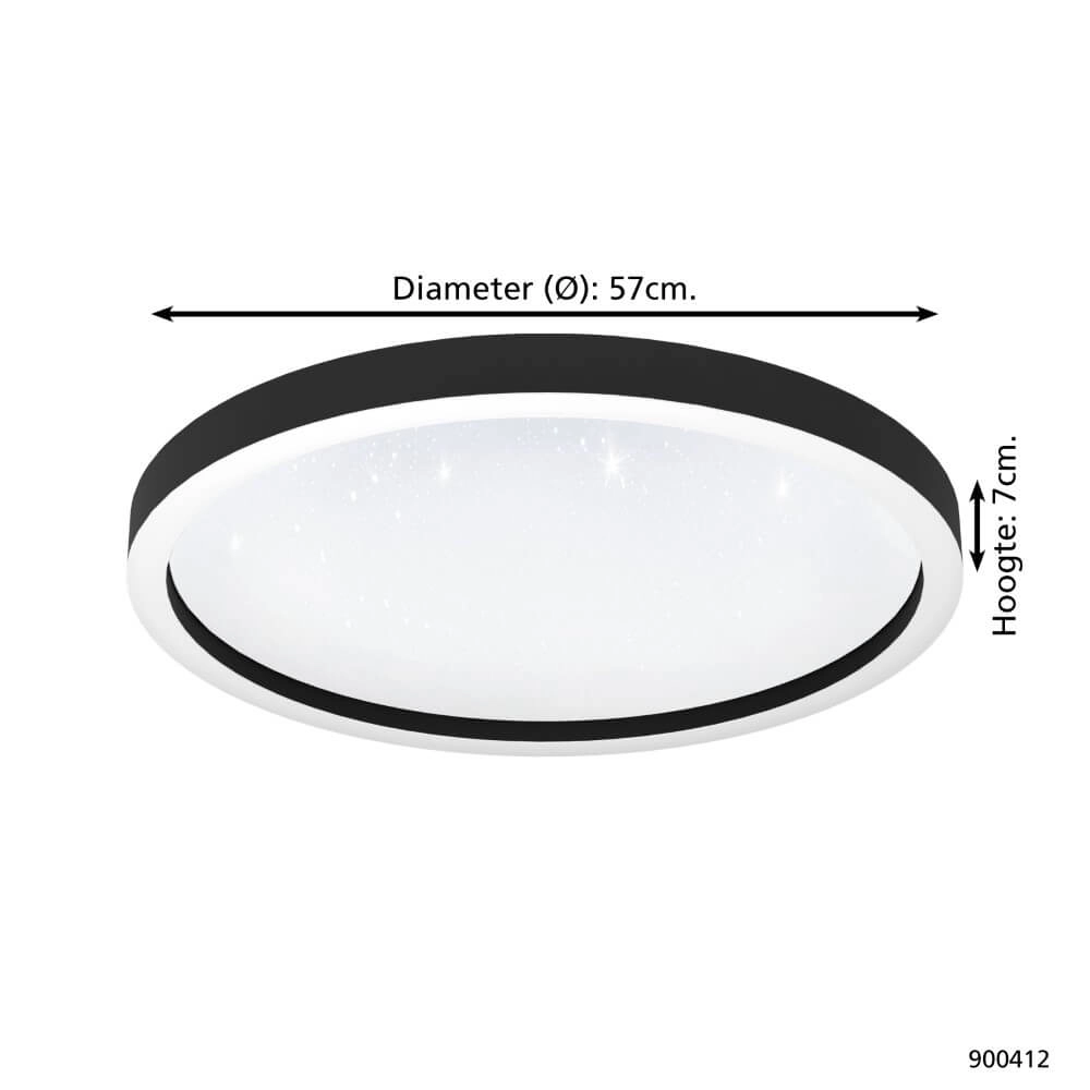 Plafonnière Zigbee Montemorelos-Z Ø 57cm zwart Eglo 9008606243846